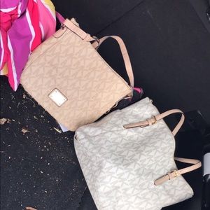 Tan purse and white with tan michael kors purses
